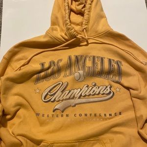 hollister orange baseball hoodie